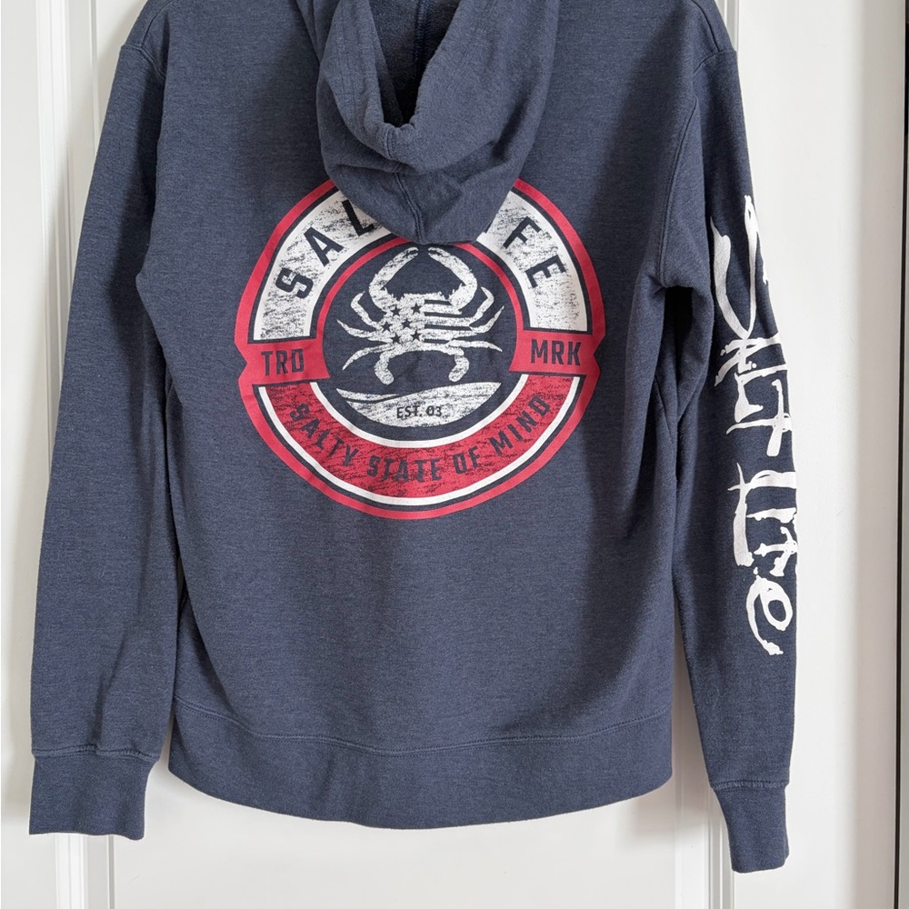 Salt Life Dark Blue Hoodie with Red and White Logo